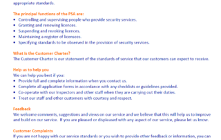 PSA Customer Service Charter