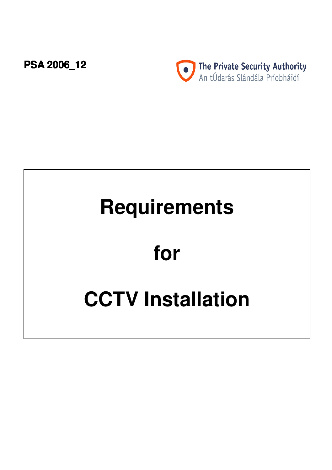Requirements for CCTV Installation