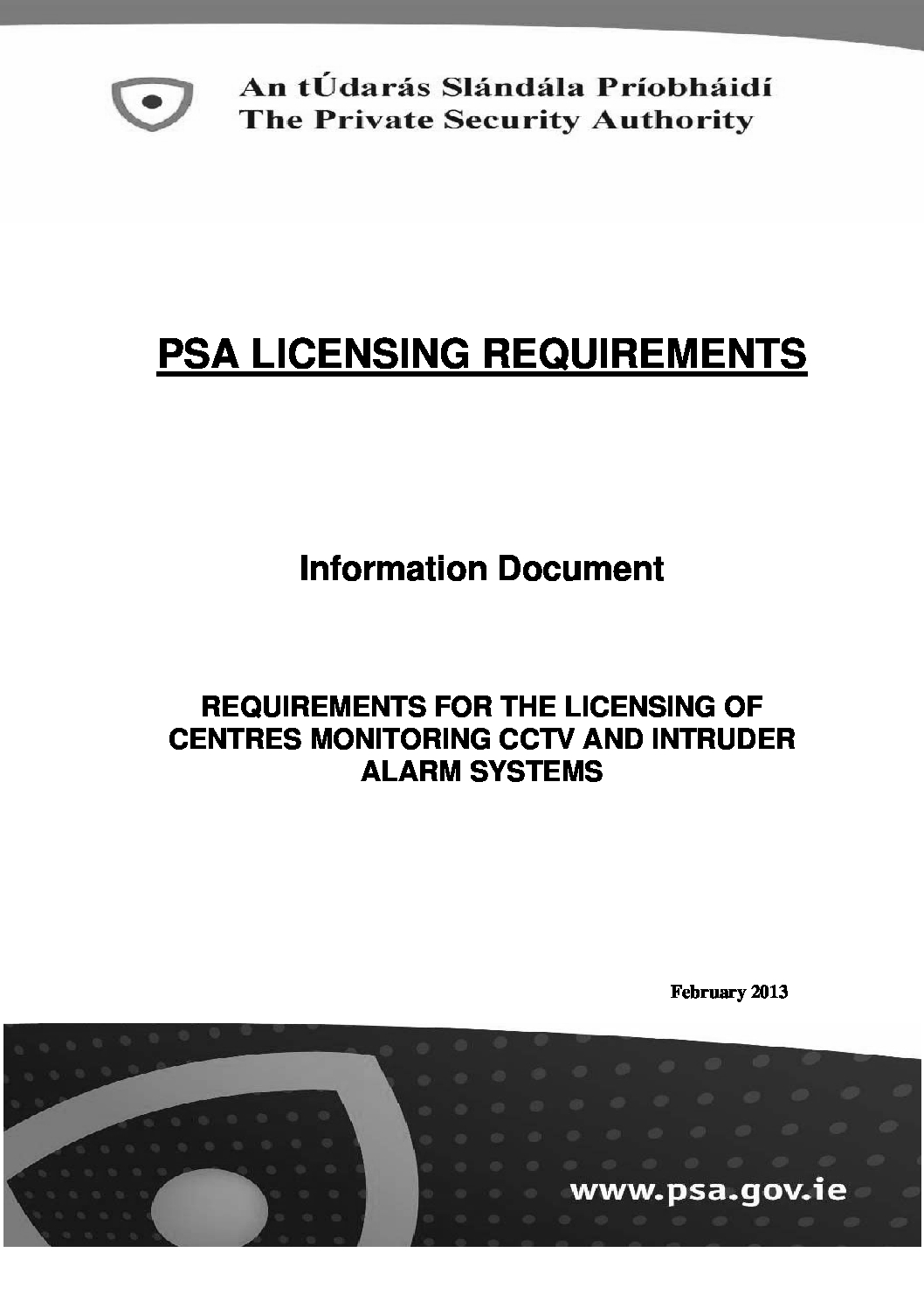PSA Information Document Monitoring Centres February 2013