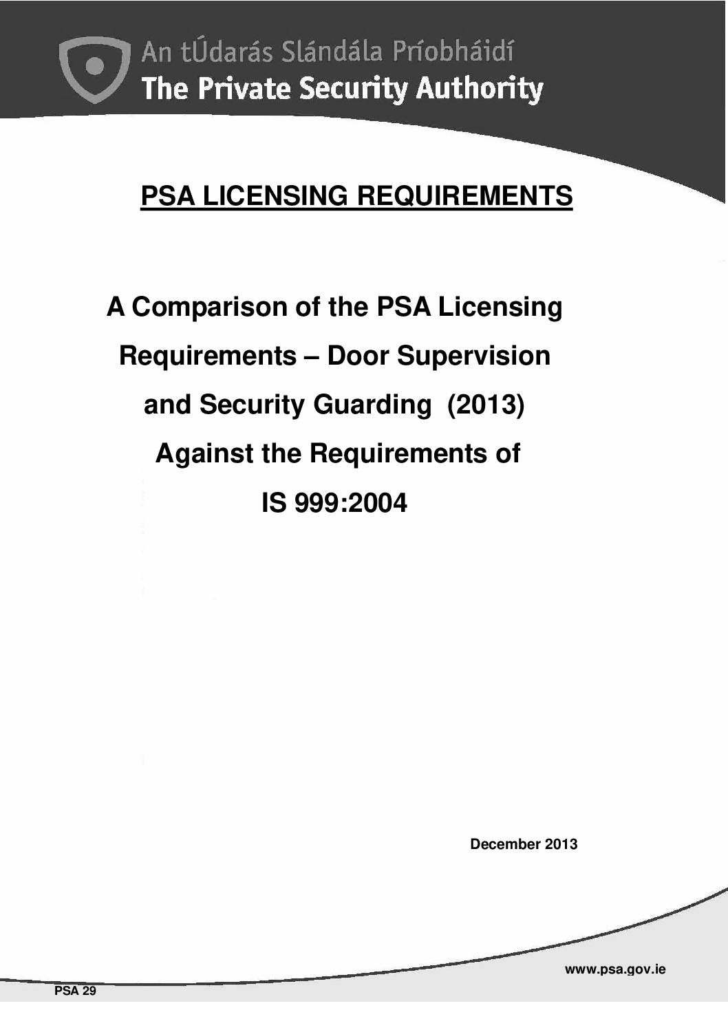 PSA Licensing Requirements